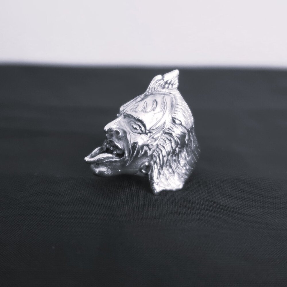 KISS Band Gene Simmons Demon Stamped 925 Sterling Silver Ring Heavy 33g Vintage